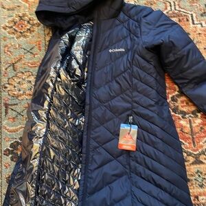 Womens Medium Columbia Long Hdd Jacket Navy